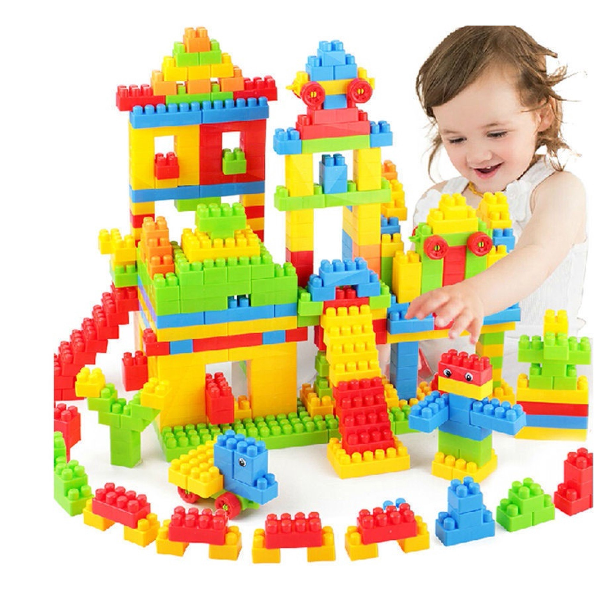 500 Pcs Set – Interlocking Linking Stick Building Blocks Toy Set Creative Educational Construction Puzzle for Kids Boys Girls Smart Assembling Toys Learning Problem Solving Brick Buildings Block Children Play Fun Game Alphabetical Word Number ABC Alphabet