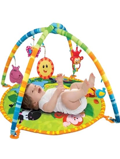 Baby Play Mat with Hanging Rattles – Soft & Interactive Infant Activity Gym…